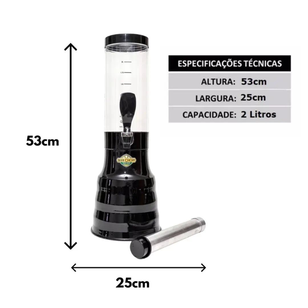 Torre de Chopp Portátil 2L com Torneira Italiana