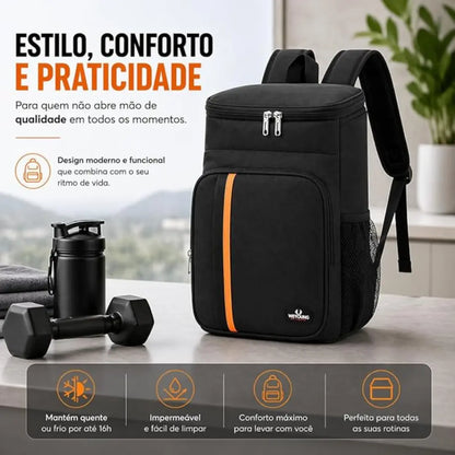 Mochila Térmica 23L Impermeável para Praia, Viagem e Camping – Cooler Portátil Dobrável
