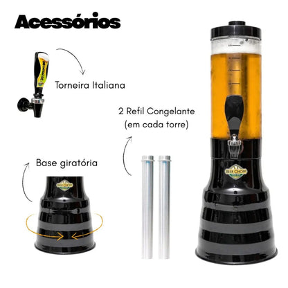 Torre de Chopp Portátil 2L com Torneira Italiana