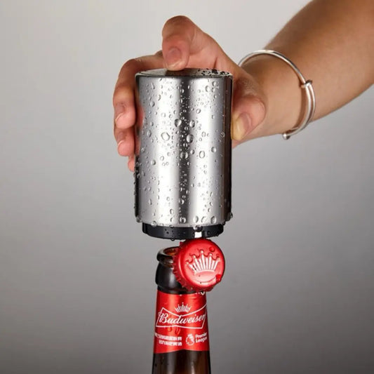 Abridor de Garrafa Automático com Ímã – Abridor Magnético em Aço Inox Rápido e Prático