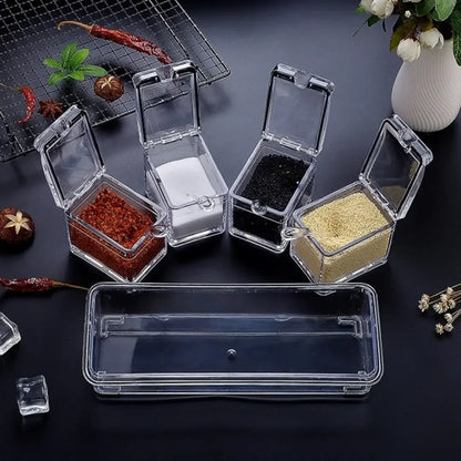 Porta Temperos e Condimentos Acrílico 4 Potes Organizadores