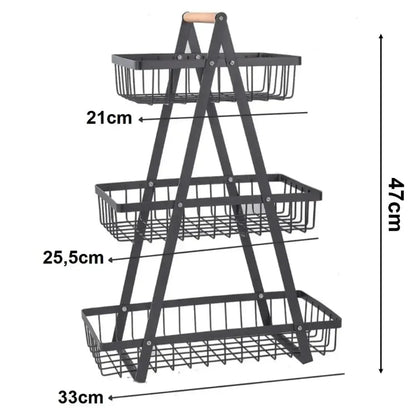 Cesta Organizadora de Metal – 2 ou 3 Andares