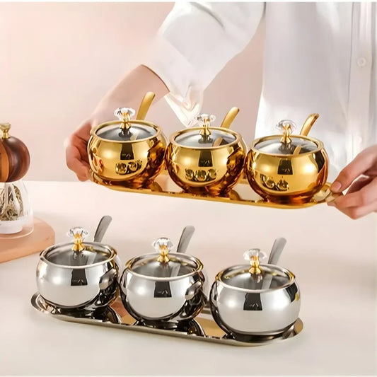 Conjunto 3 Potes Organizadores com Bandeja Luxo