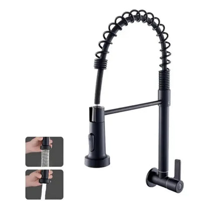 Torneira Gourmet Cozinha Preta Flexível com Ducha Dupla 360°