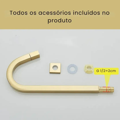 Torneira de Banheiro Luxo em Aço Inox Cromado